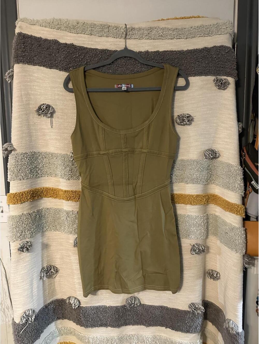 Urban Outfitters Olive Corset Mini Dress — Size M